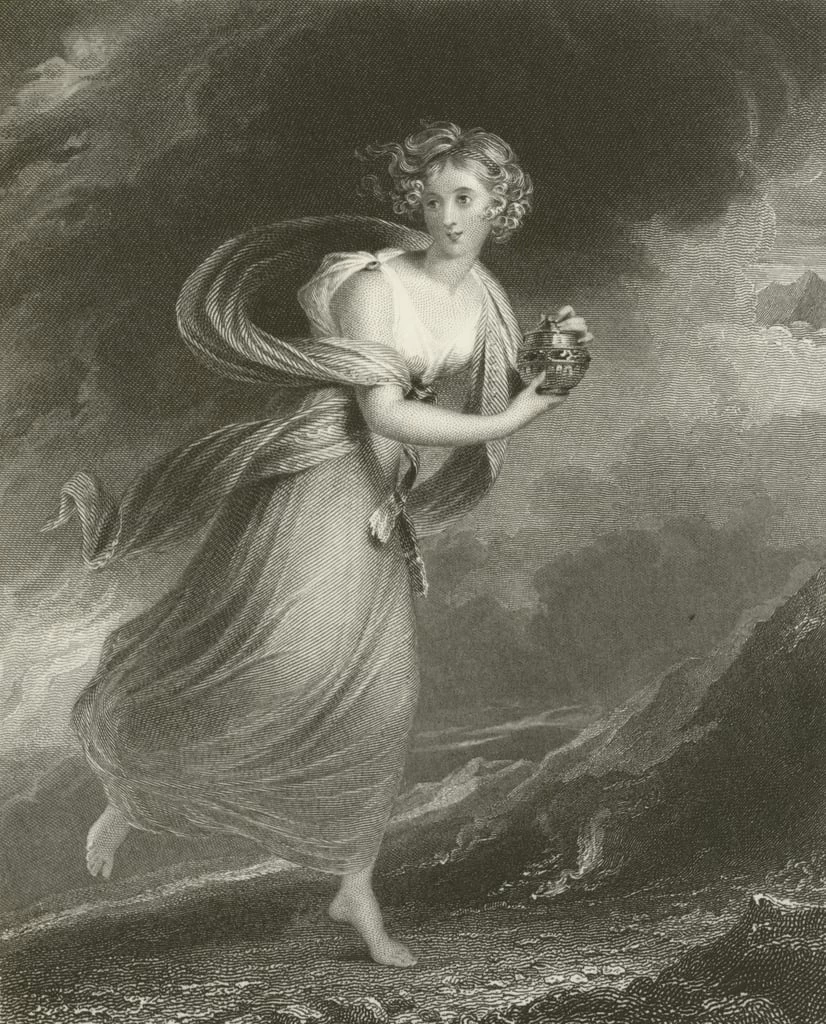 William Beechey - Psiche, di ritorno dai regni di Plutone , incisione